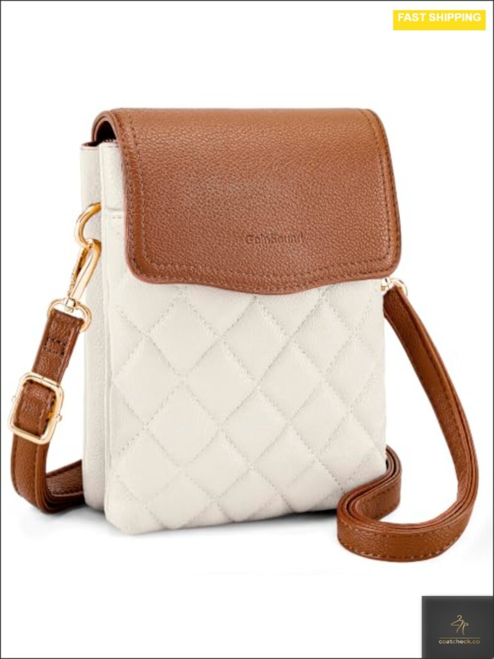 RFID Quilted Vegan Leather Small Crossbody Phone Purse with Adjustable Strap